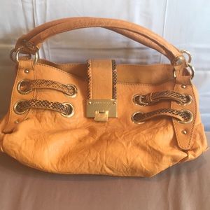 Jimmy Choo leather and snakeskin trim handbag